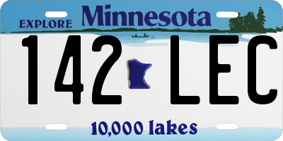MN license plate 142LEC