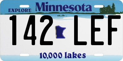 MN license plate 142LEF