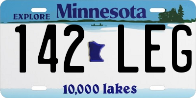 MN license plate 142LEG
