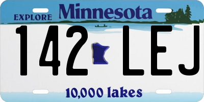 MN license plate 142LEJ