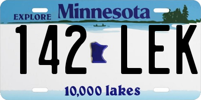 MN license plate 142LEK