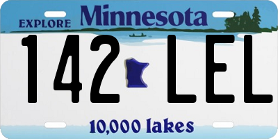 MN license plate 142LEL