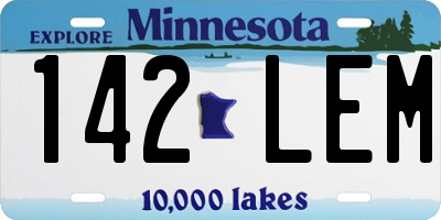 MN license plate 142LEM