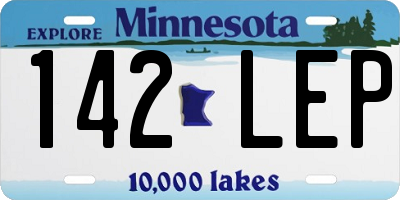 MN license plate 142LEP