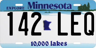 MN license plate 142LEQ