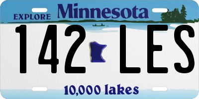MN license plate 142LES
