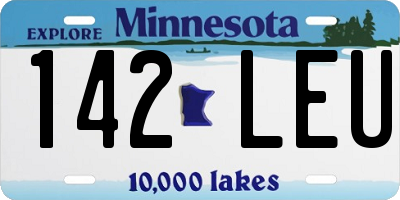 MN license plate 142LEU