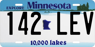 MN license plate 142LEV