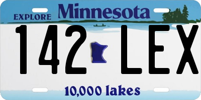 MN license plate 142LEX