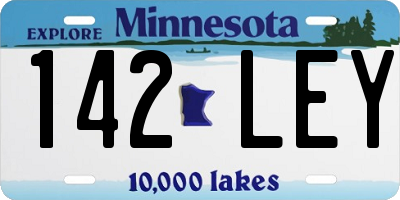 MN license plate 142LEY