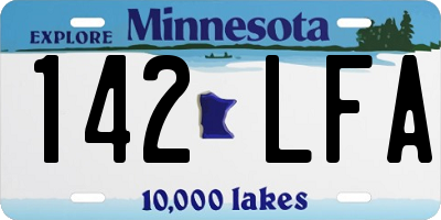MN license plate 142LFA