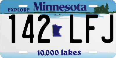 MN license plate 142LFJ