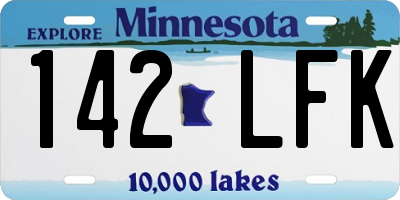 MN license plate 142LFK