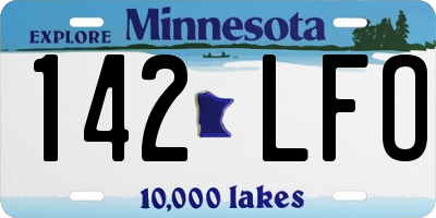 MN license plate 142LFO