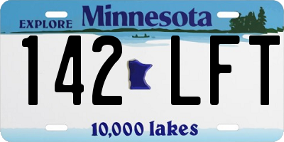 MN license plate 142LFT