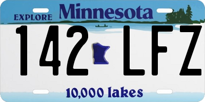 MN license plate 142LFZ