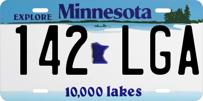 MN license plate 142LGA