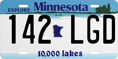MN license plate 142LGD