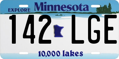 MN license plate 142LGE