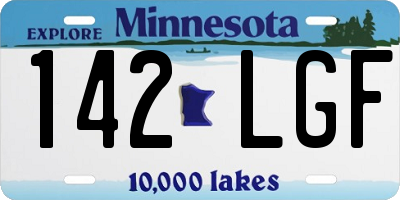 MN license plate 142LGF