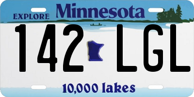 MN license plate 142LGL