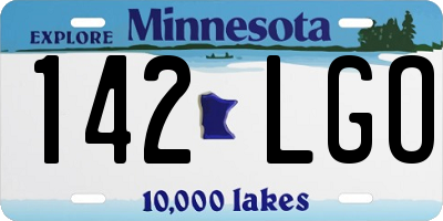 MN license plate 142LGO
