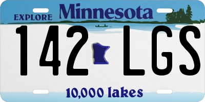 MN license plate 142LGS