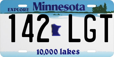 MN license plate 142LGT