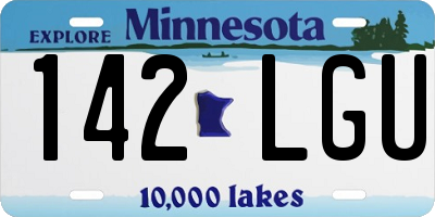 MN license plate 142LGU