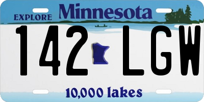 MN license plate 142LGW