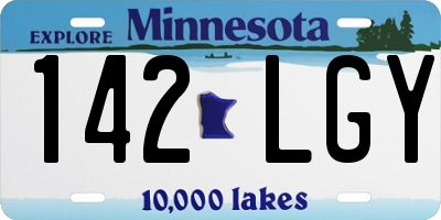 MN license plate 142LGY