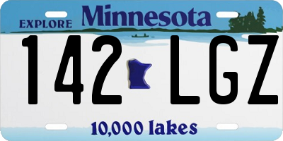 MN license plate 142LGZ