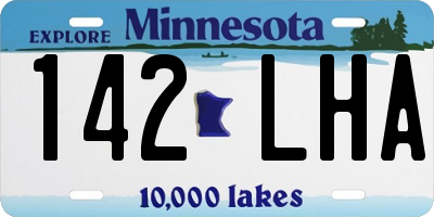 MN license plate 142LHA