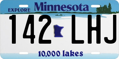 MN license plate 142LHJ