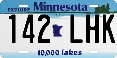 MN license plate 142LHK