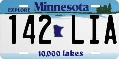 MN license plate 142LIA