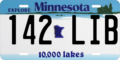 MN license plate 142LIB