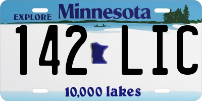 MN license plate 142LIC