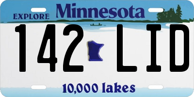 MN license plate 142LID