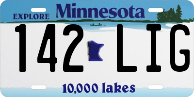 MN license plate 142LIG