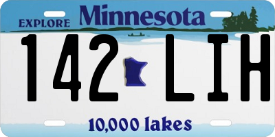 MN license plate 142LIH
