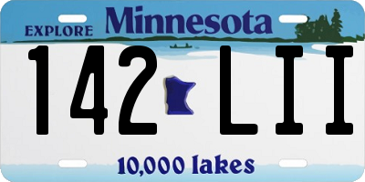 MN license plate 142LII