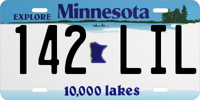 MN license plate 142LIL
