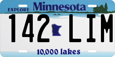 MN license plate 142LIM