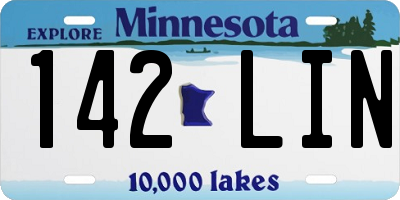 MN license plate 142LIN