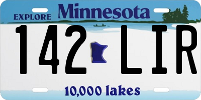 MN license plate 142LIR