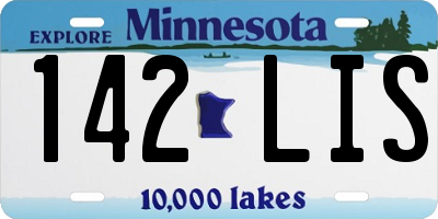 MN license plate 142LIS