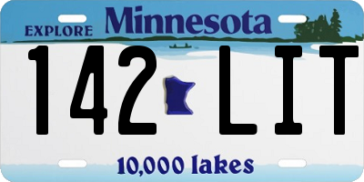 MN license plate 142LIT