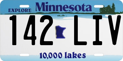 MN license plate 142LIV