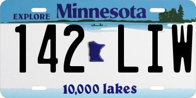 MN license plate 142LIW